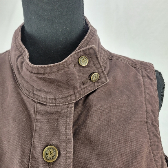 Retro VTG BB DAKOTA Brown Button-Up Utility Vest Size Large - Picture 5 of 9